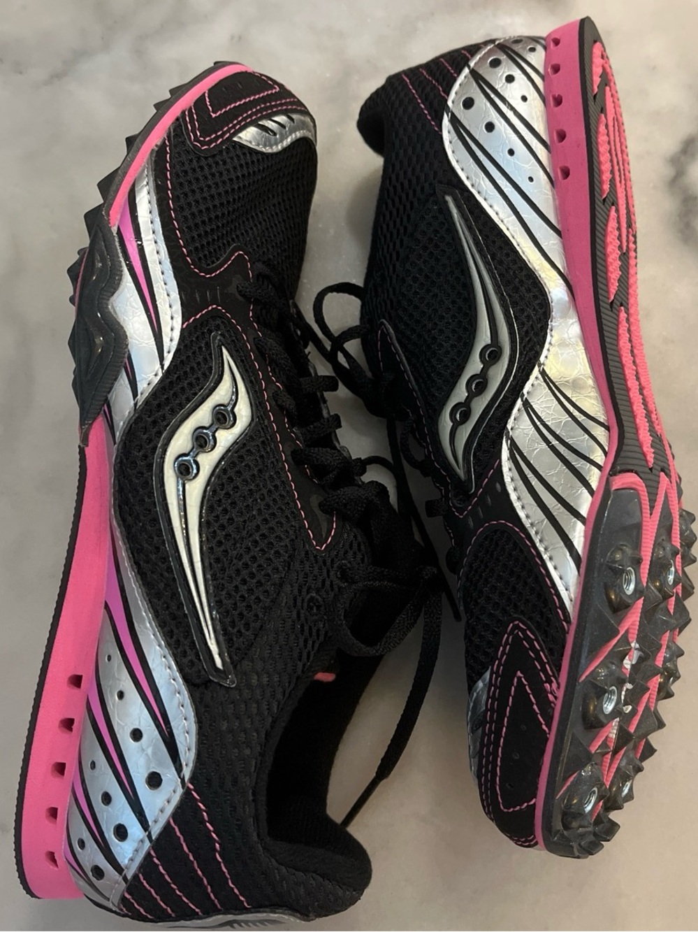 Saucony Women’s Black & Pink Track Running Shoes with Spikes
